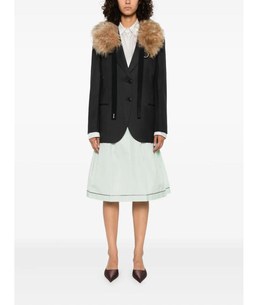 PRADA Антрацитовый шерстяной жакет/пиджак, фото 4