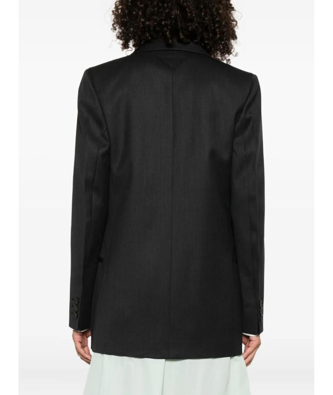 PRADA Антрацитовый шерстяной жакет/пиджак, фото 3