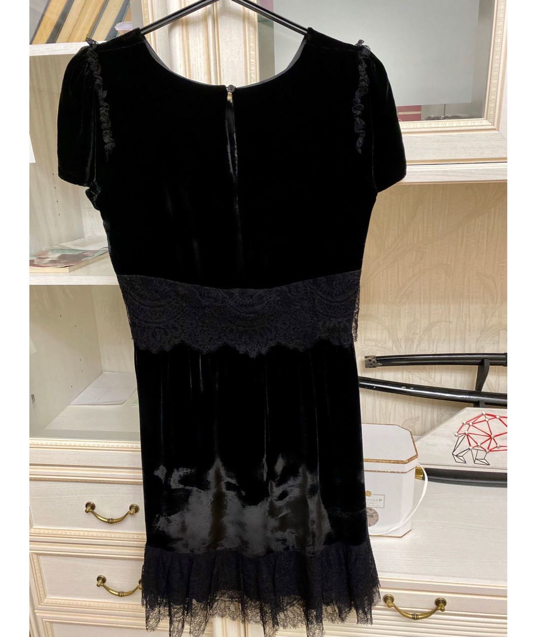 BLUGIRL Черное бархатное повседневное платье, фото 2