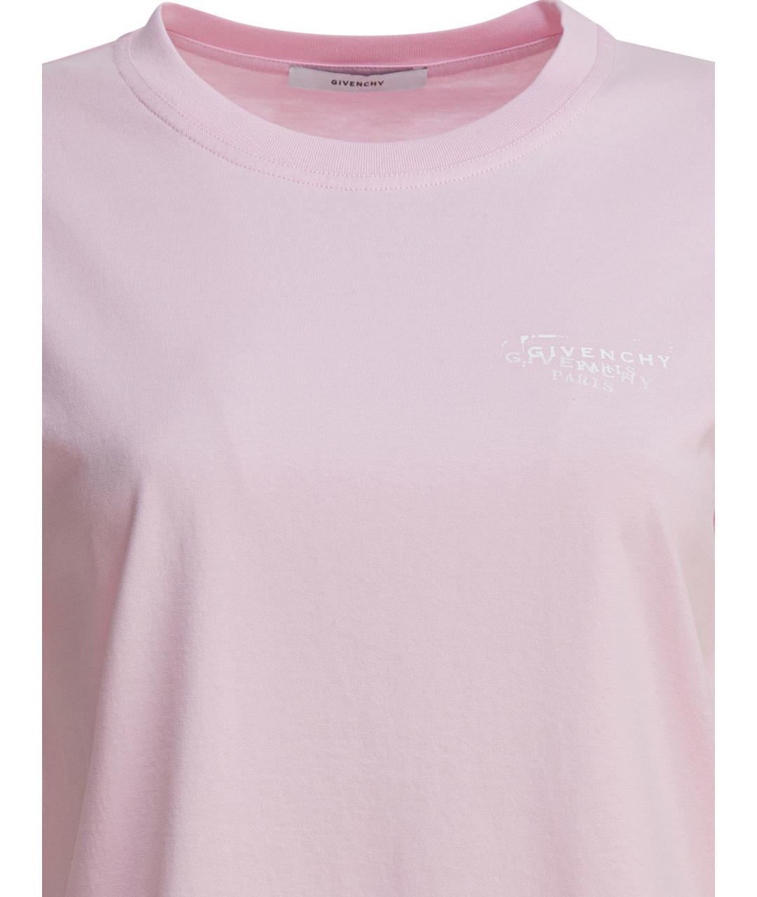 GIVENCHY Розовая хлопковая футболка, фото 3