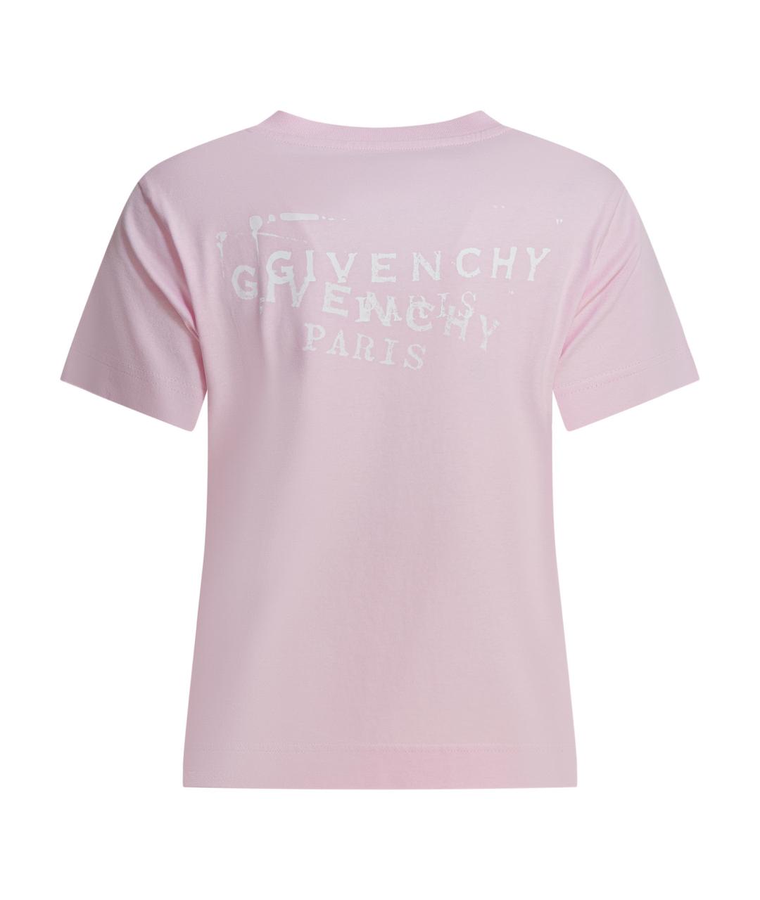 GIVENCHY Розовая хлопковая футболка, фото 2