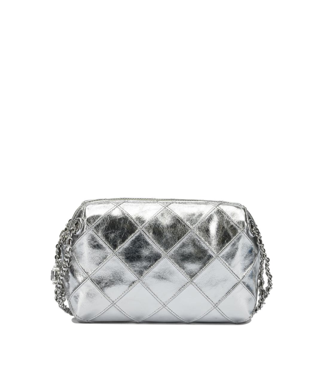 TORY BURCH Серебряная кожаная сумка через плечо, фото 1