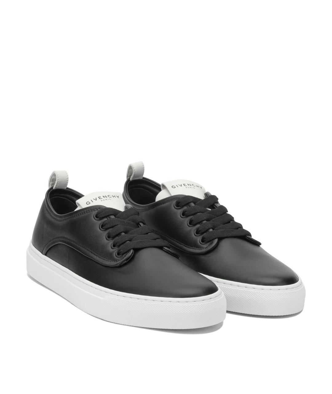 GIVENCHY Черные кожаные низкие кроссовки / кеды, фото 2