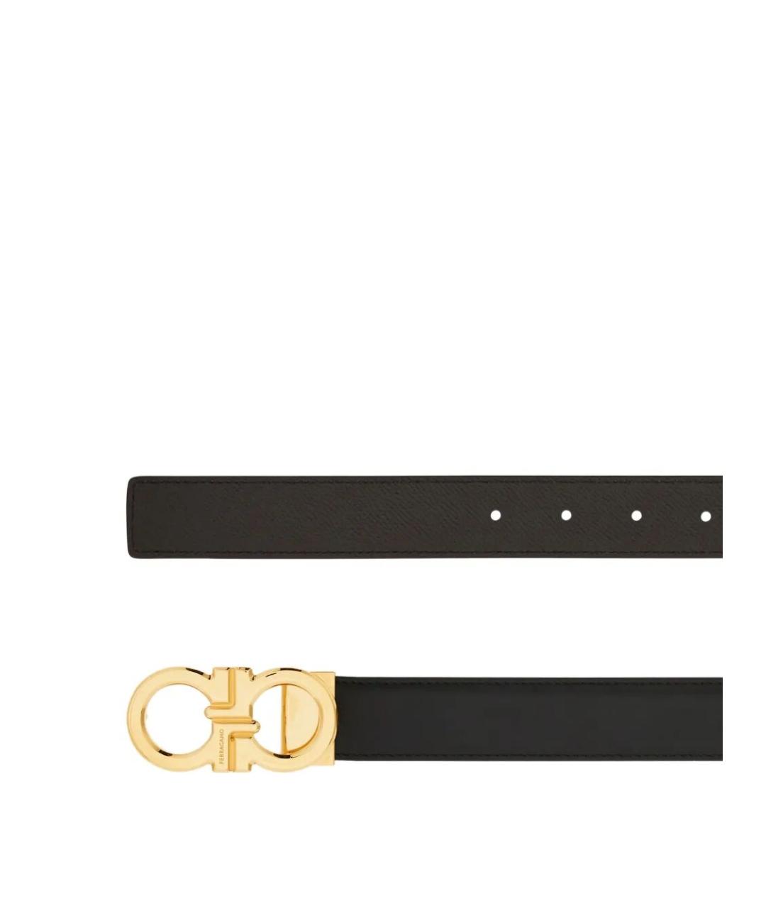 FERRAGAMO Черный кожаный ремень, фото 3
