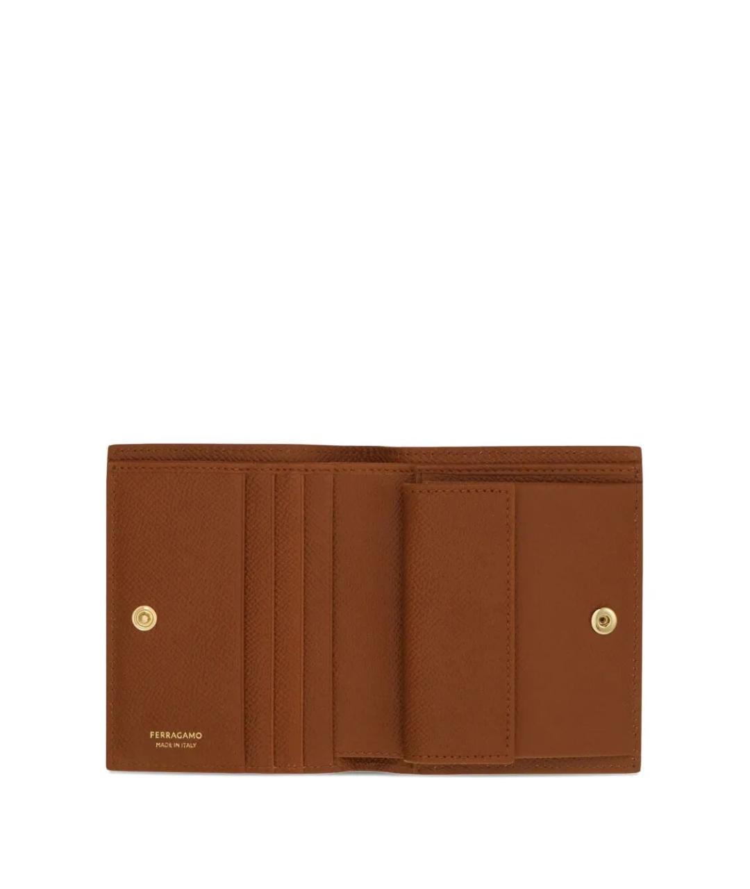 FERRAGAMO Коричневый кожаный кошелек, фото 2
