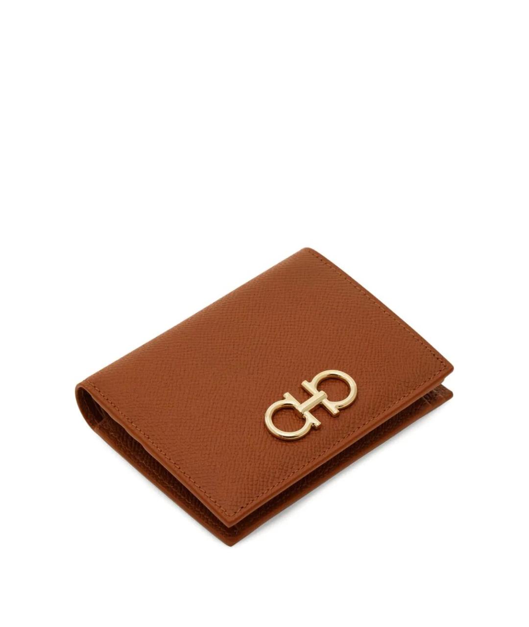 FERRAGAMO Коричневый кожаный кошелек, фото 3