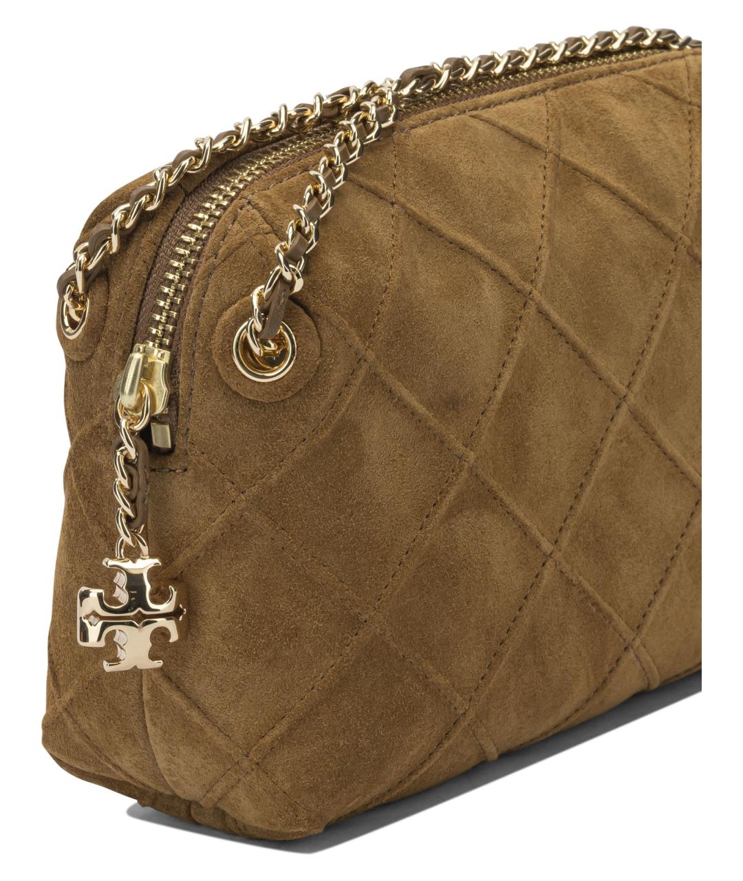 TORY BURCH Коричневая замшевая сумка через плечо, фото 4