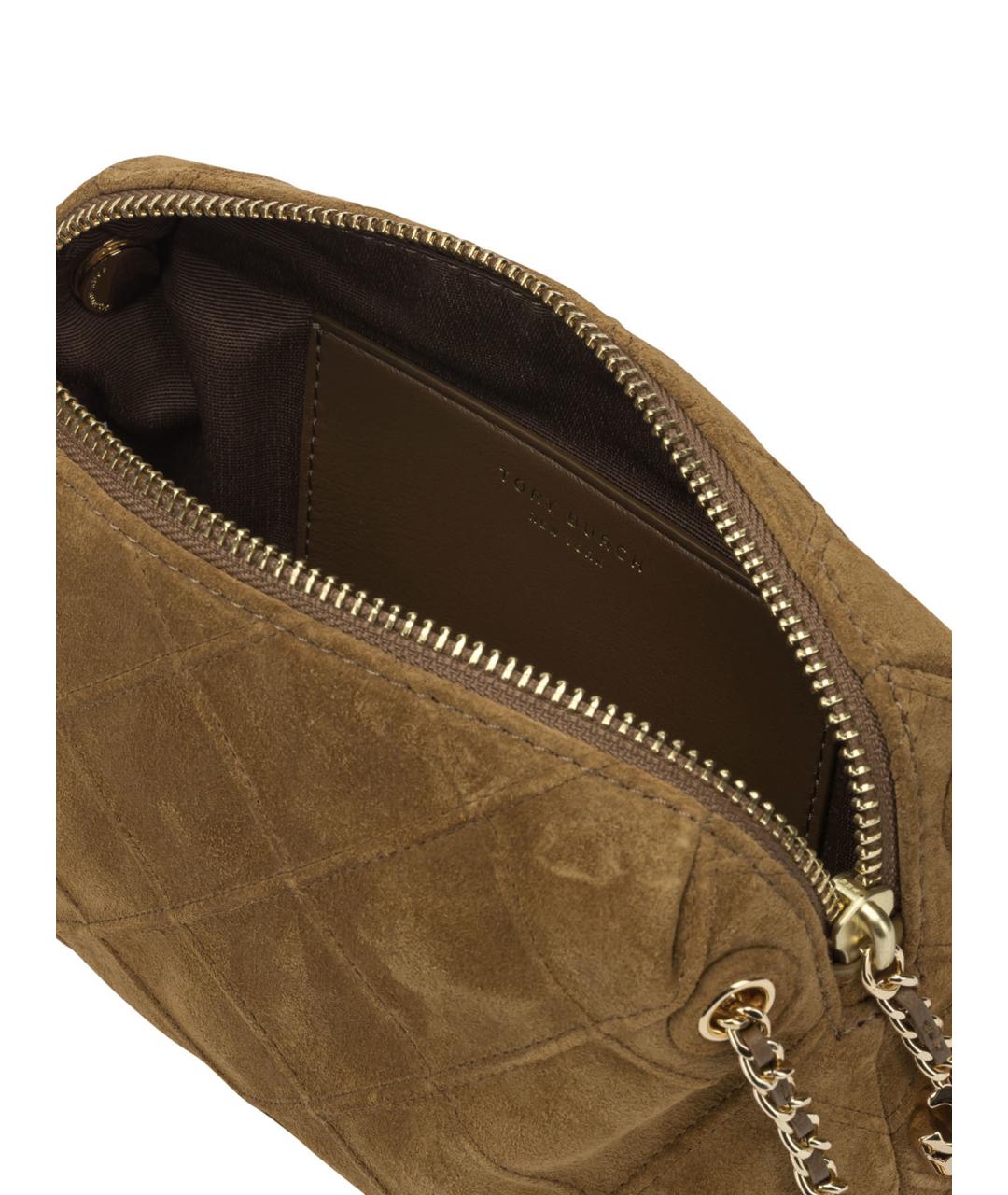 TORY BURCH Коричневая замшевая сумка через плечо, фото 5