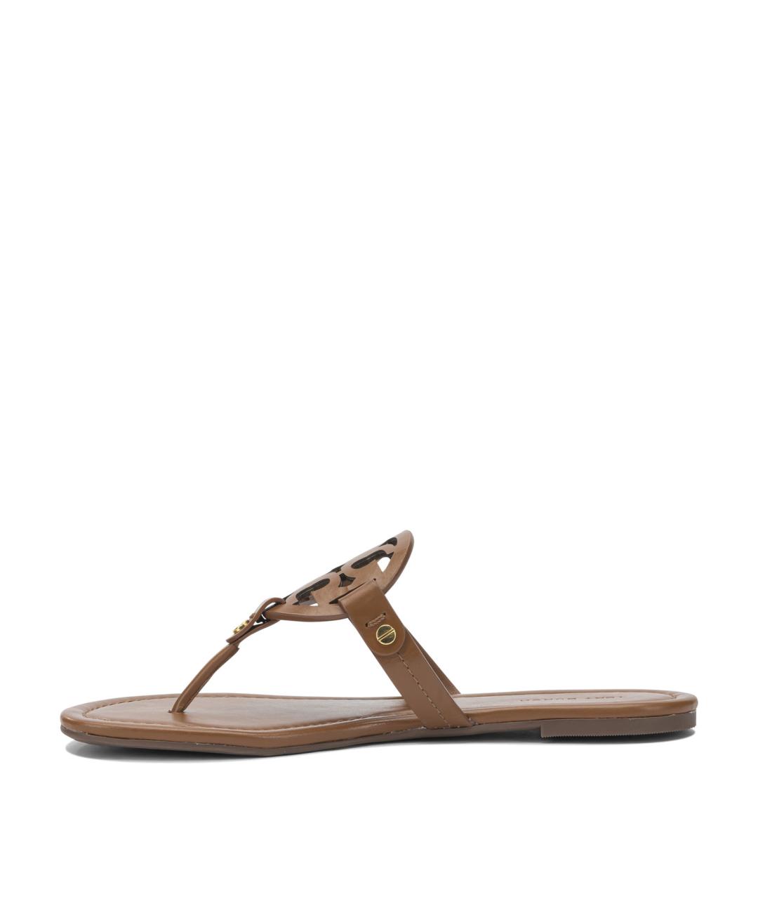 TORY BURCH Коричневые кожаные сандалии, фото 3