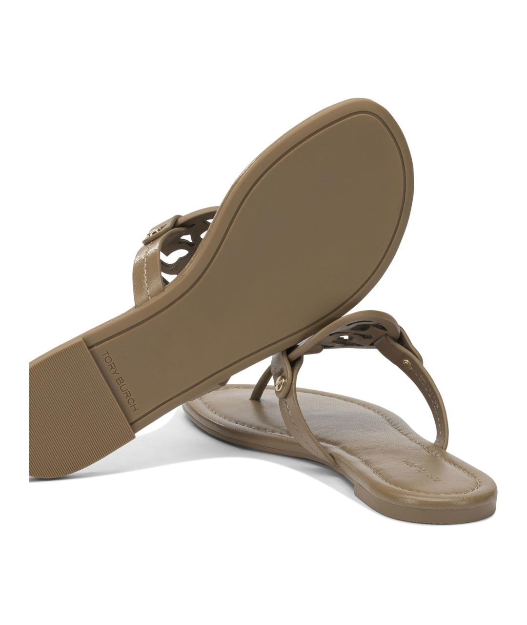 TORY BURCH Коричневые кожаные сандалии, фото 5