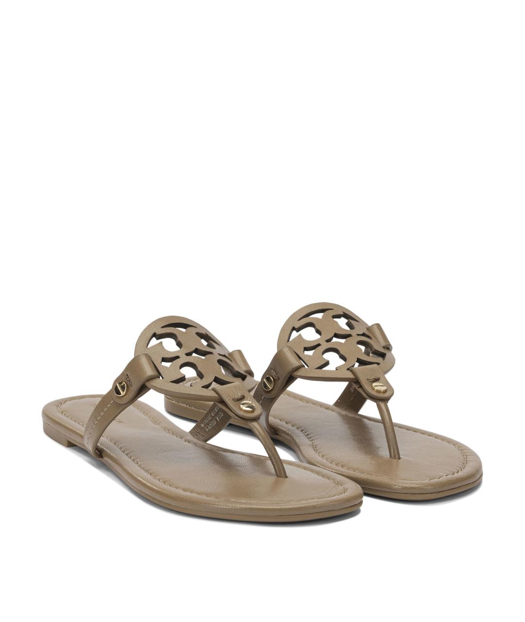 TORY BURCH Коричневые кожаные сандалии, фото 2