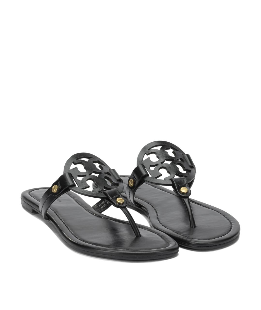 TORY BURCH Черные кожаные сандалии, фото 2