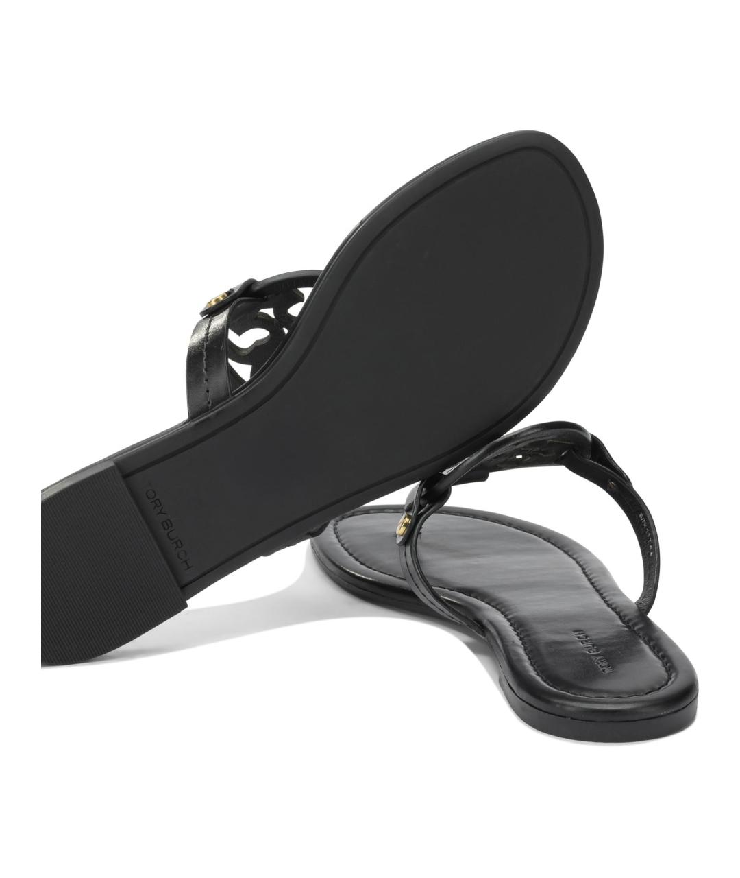 TORY BURCH Черные кожаные сандалии, фото 5