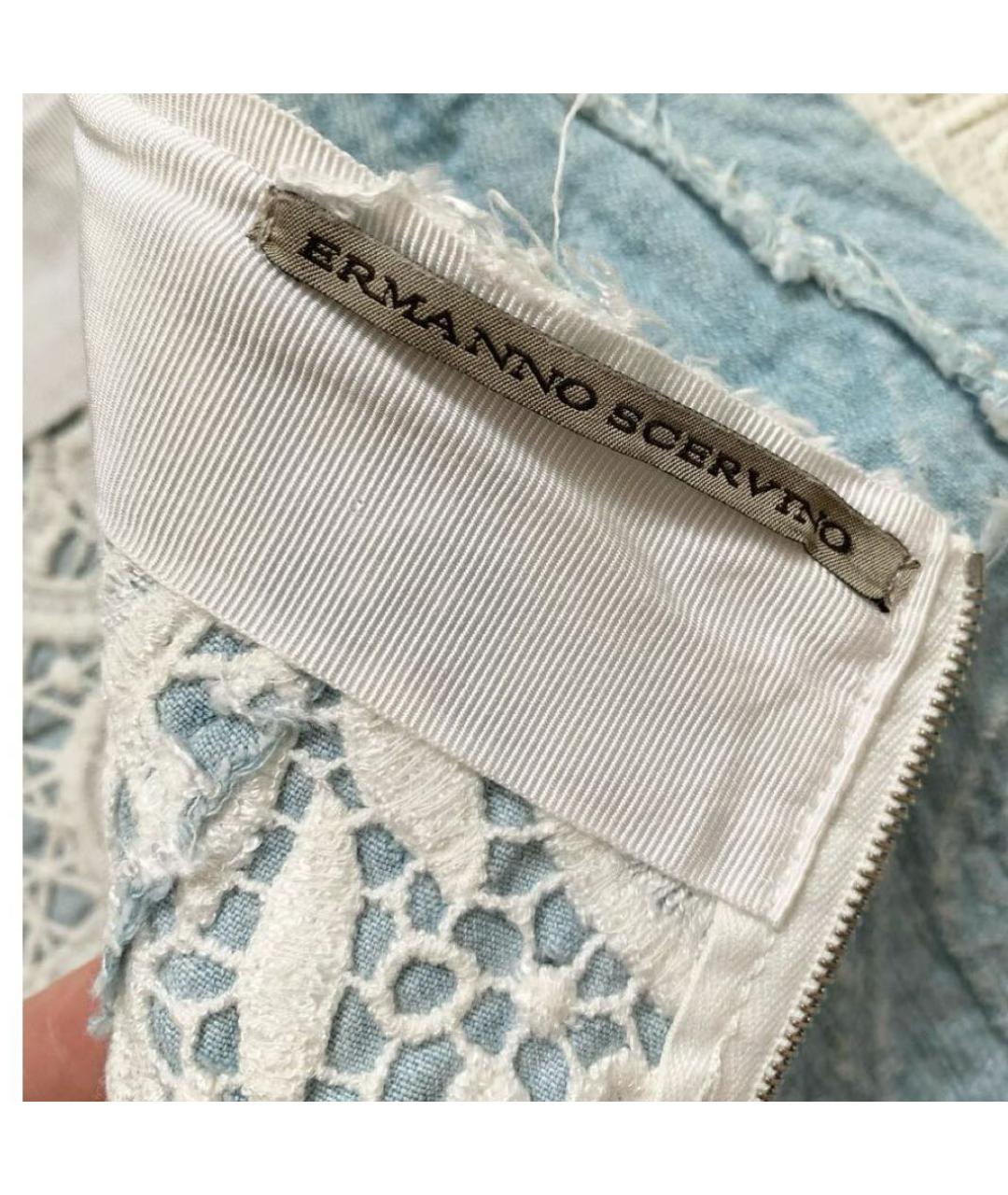 ERMANNO SCERVINO Голубая деним юбка миди, фото 7