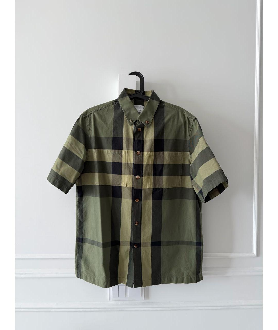 BURBERRY Хаки хлопковая кэжуал рубашка, фото 7