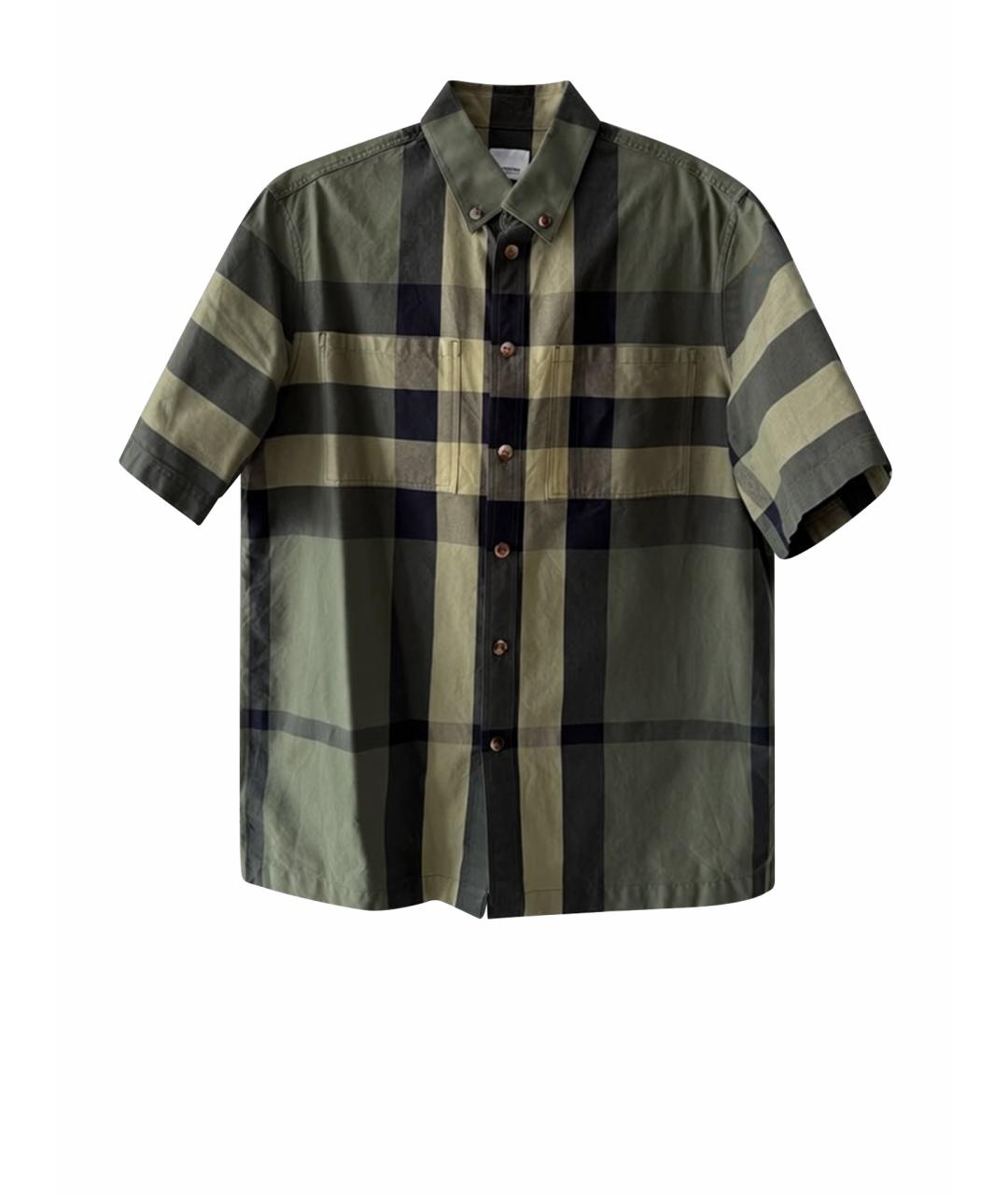 BURBERRY Хаки хлопковая кэжуал рубашка, фото 1