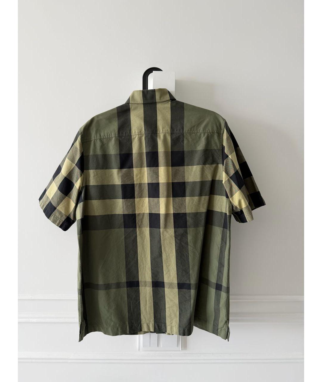 BURBERRY Хаки хлопковая кэжуал рубашка, фото 2