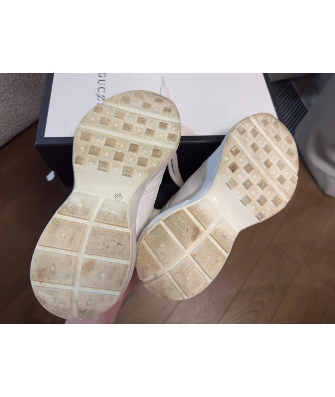 GUCCI Белые кожаные кроссовки, фото 2