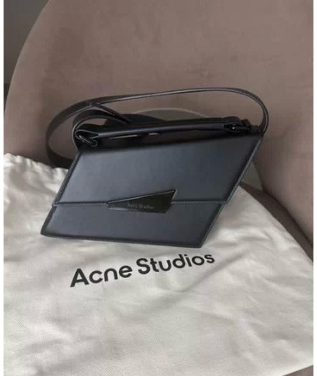 ACNE STUDIOS Черная кожаная сумка через плечо, фото 2