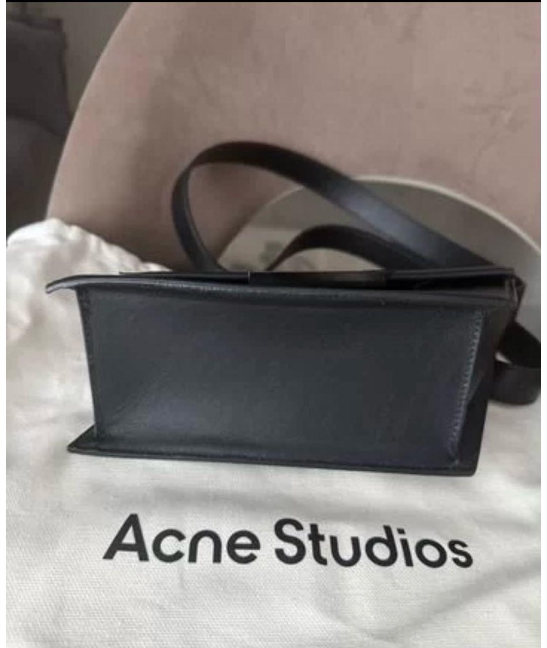 ACNE STUDIOS Черная кожаная сумка через плечо, фото 4