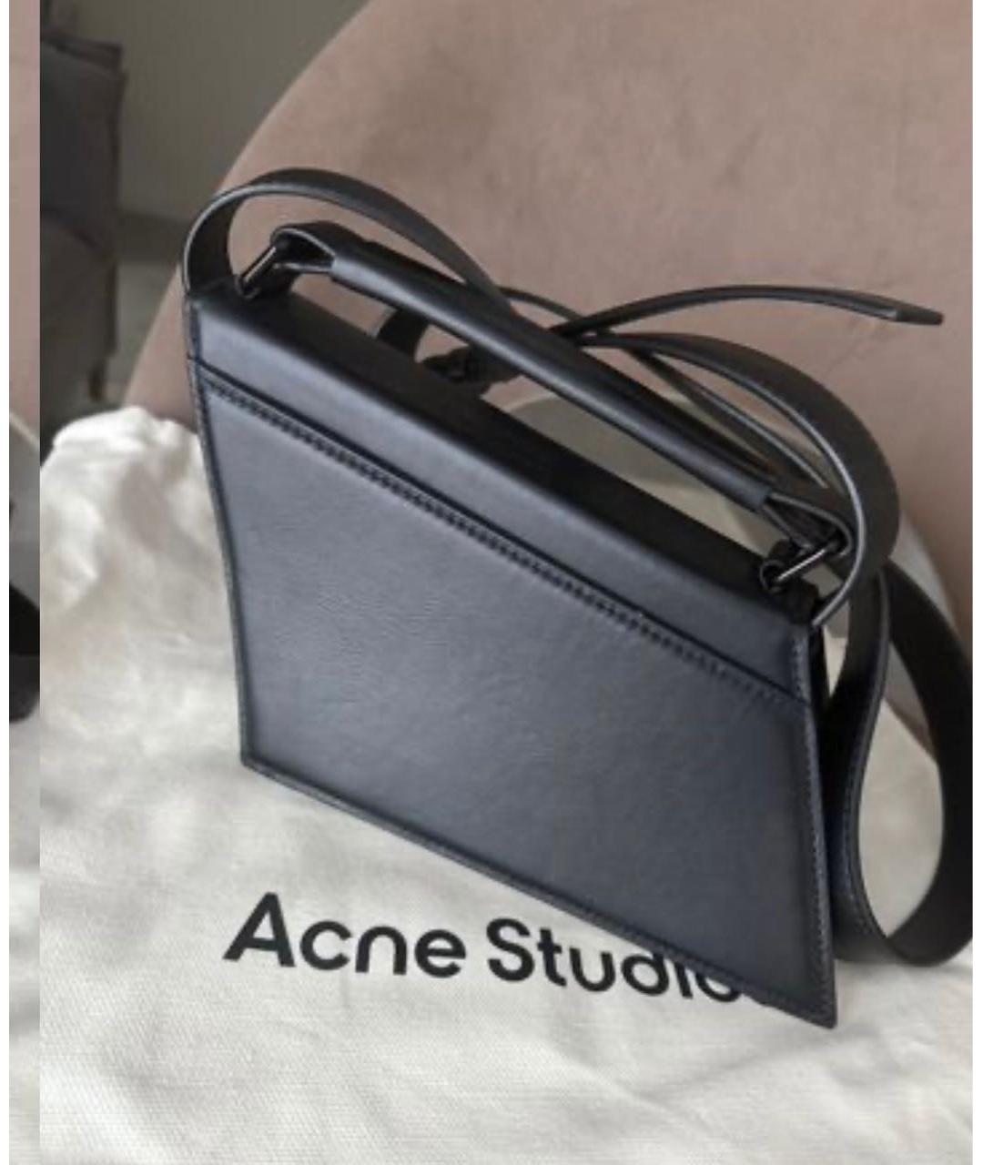 ACNE STUDIOS Черная кожаная сумка через плечо, фото 3