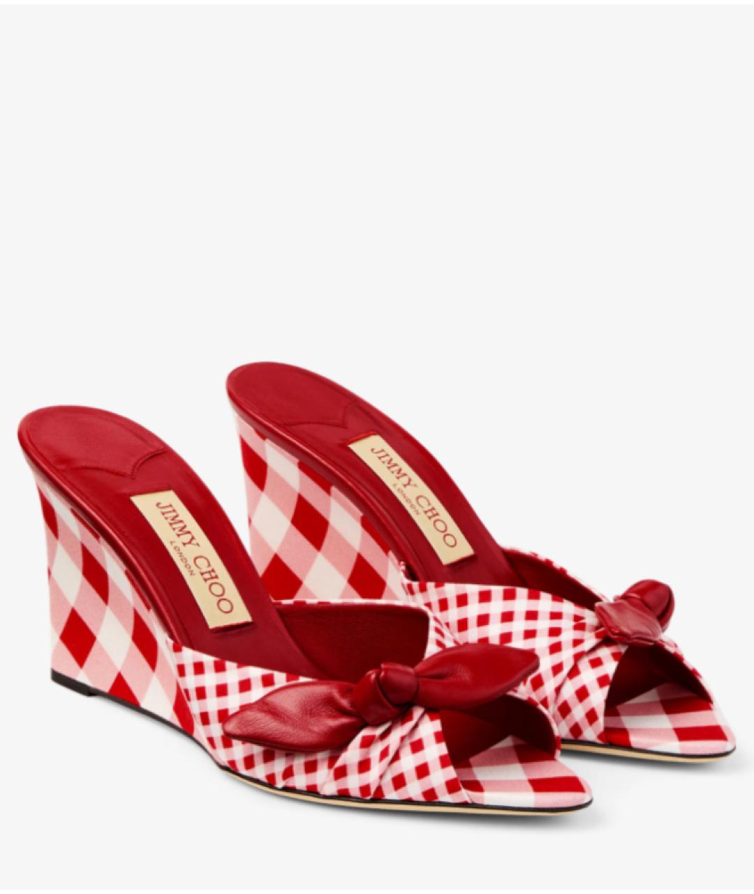 JIMMY CHOO Красные текстильные мюли, фото 2