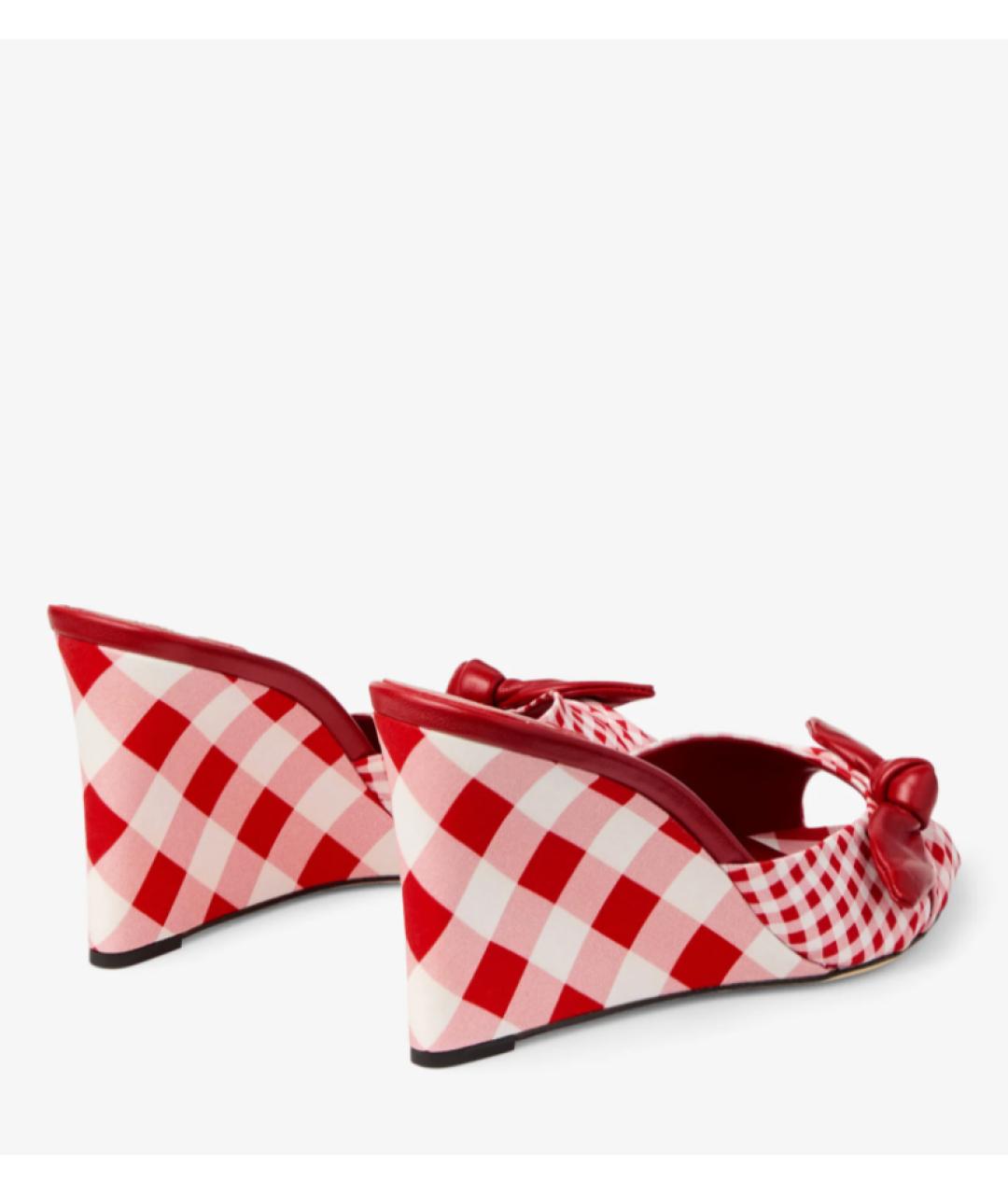 JIMMY CHOO Красные текстильные мюли, фото 3