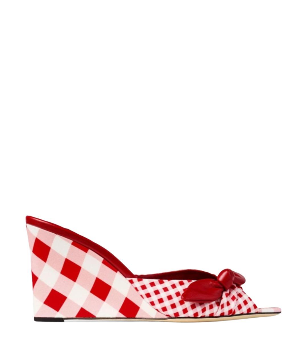 JIMMY CHOO Красные текстильные мюли, фото 1