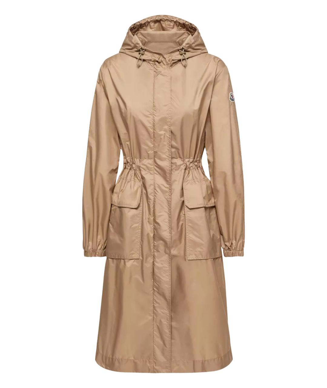 MONCLER Коричневое полиамидовое пальто, фото 1