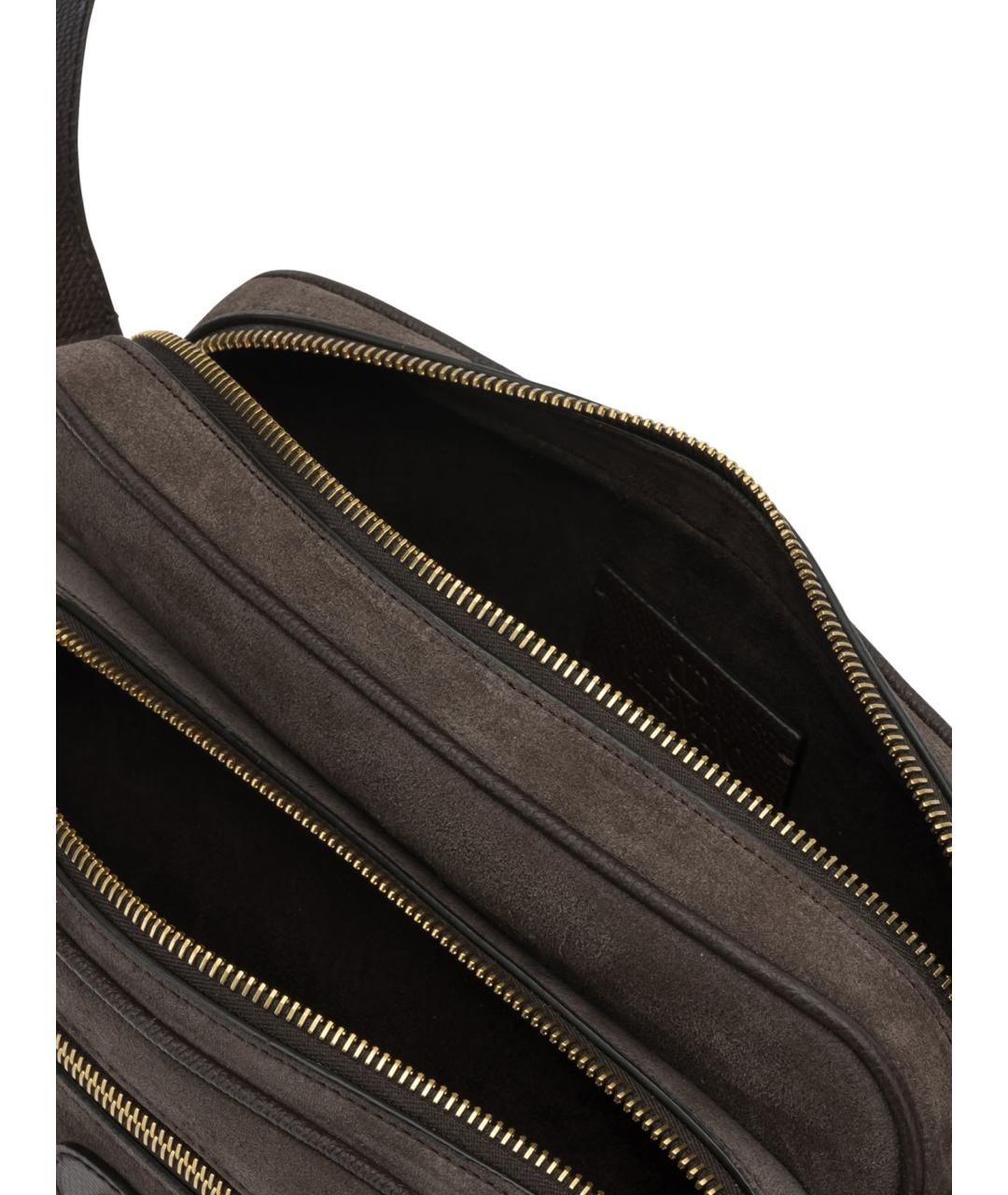 VALENTINO Коричневая замшевая сумка через плечо, фото 5
