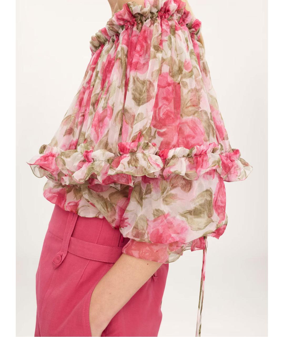 CHLOE Розовая шелковая блузы, фото 4
