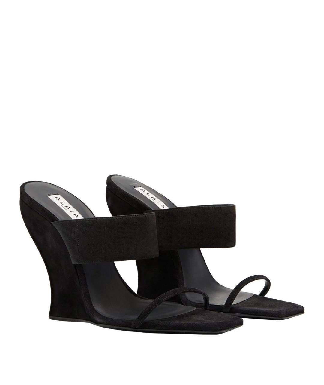 ALAIA Черные замшевые босоножки, фото 2