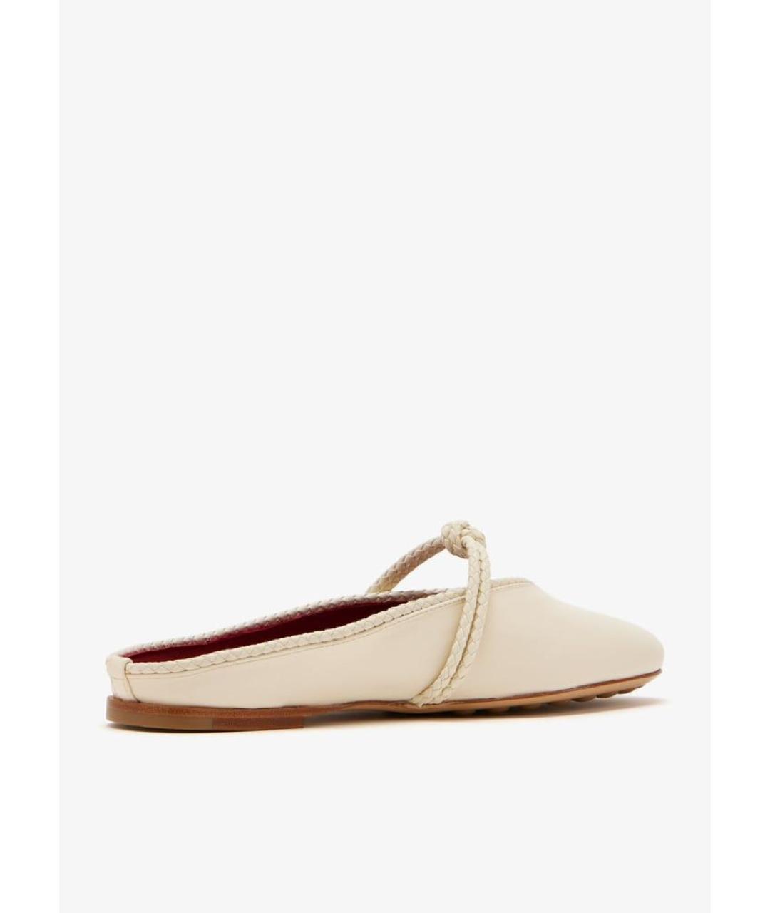 BOTTEGA VENETA Бежевые кожаные мюли, фото 3