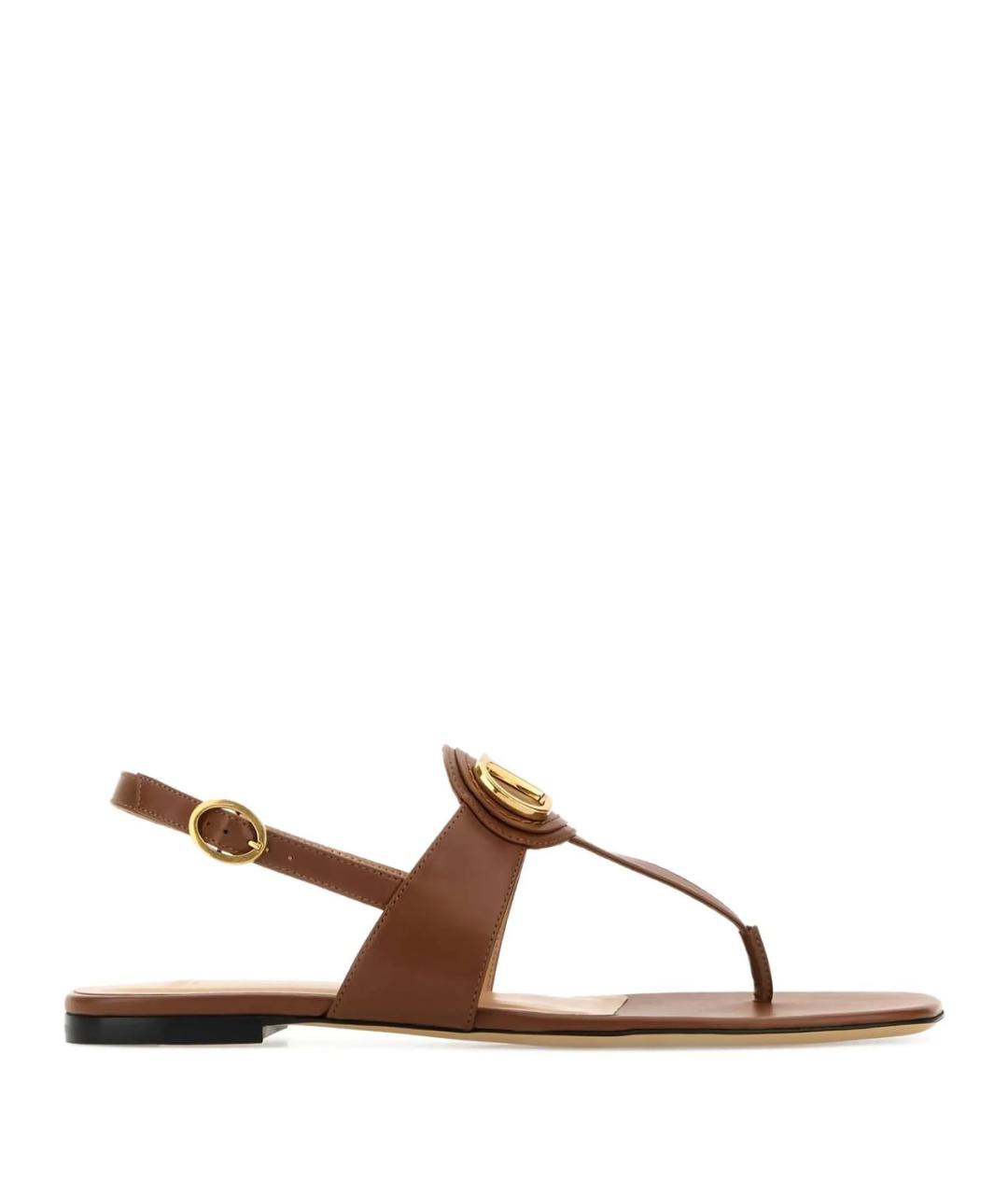 VALENTINO Коричневые кожаные сандалии, фото 1