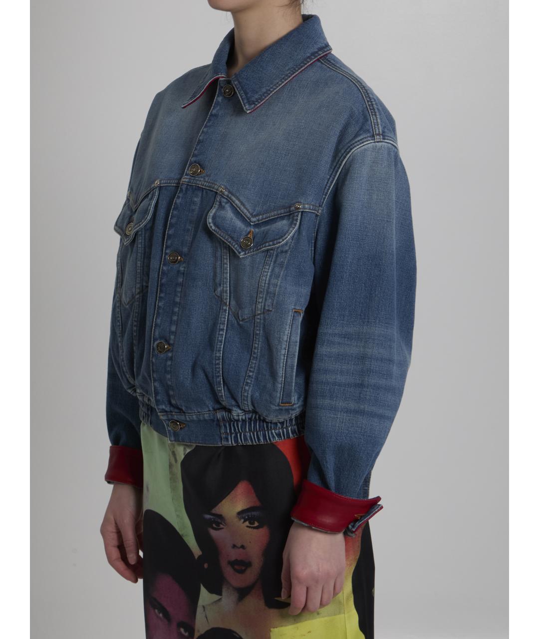 VERSACE Синяя хлопковая куртка, фото 2