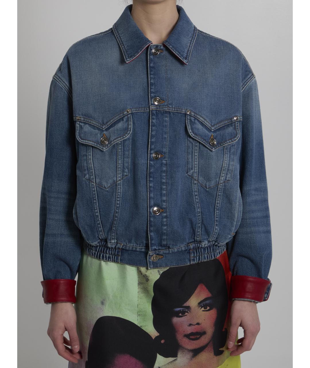 VERSACE Синяя хлопковая куртка, фото 5