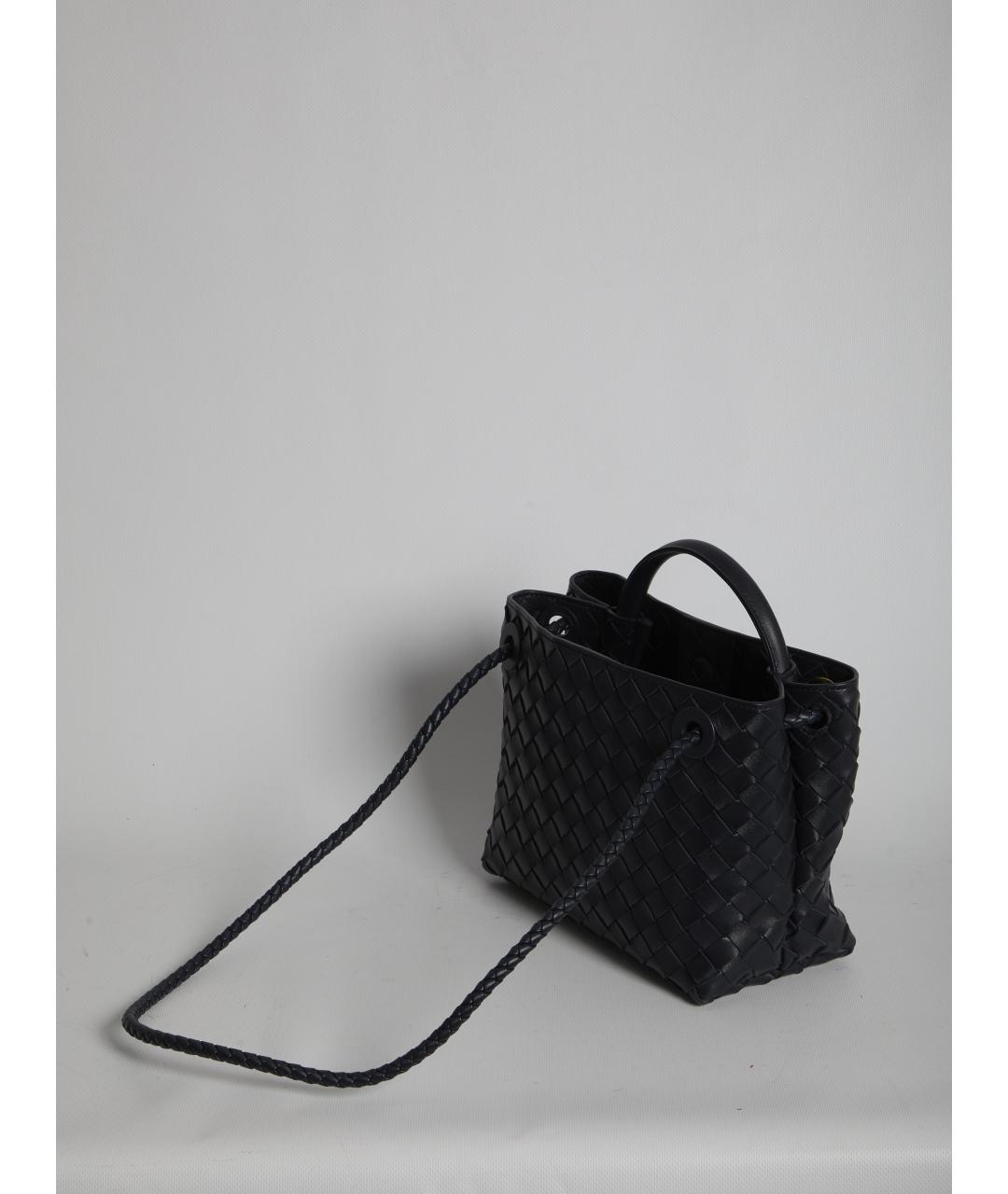 BOTTEGA VENETA Темно-синяя кожаная сумка тоут, фото 2