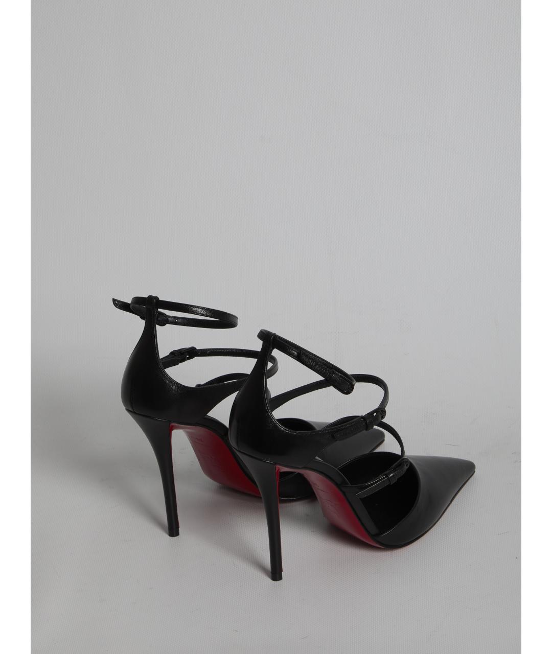 CHRISTIAN LOUBOUTIN Черные кожаные туфли, фото 3