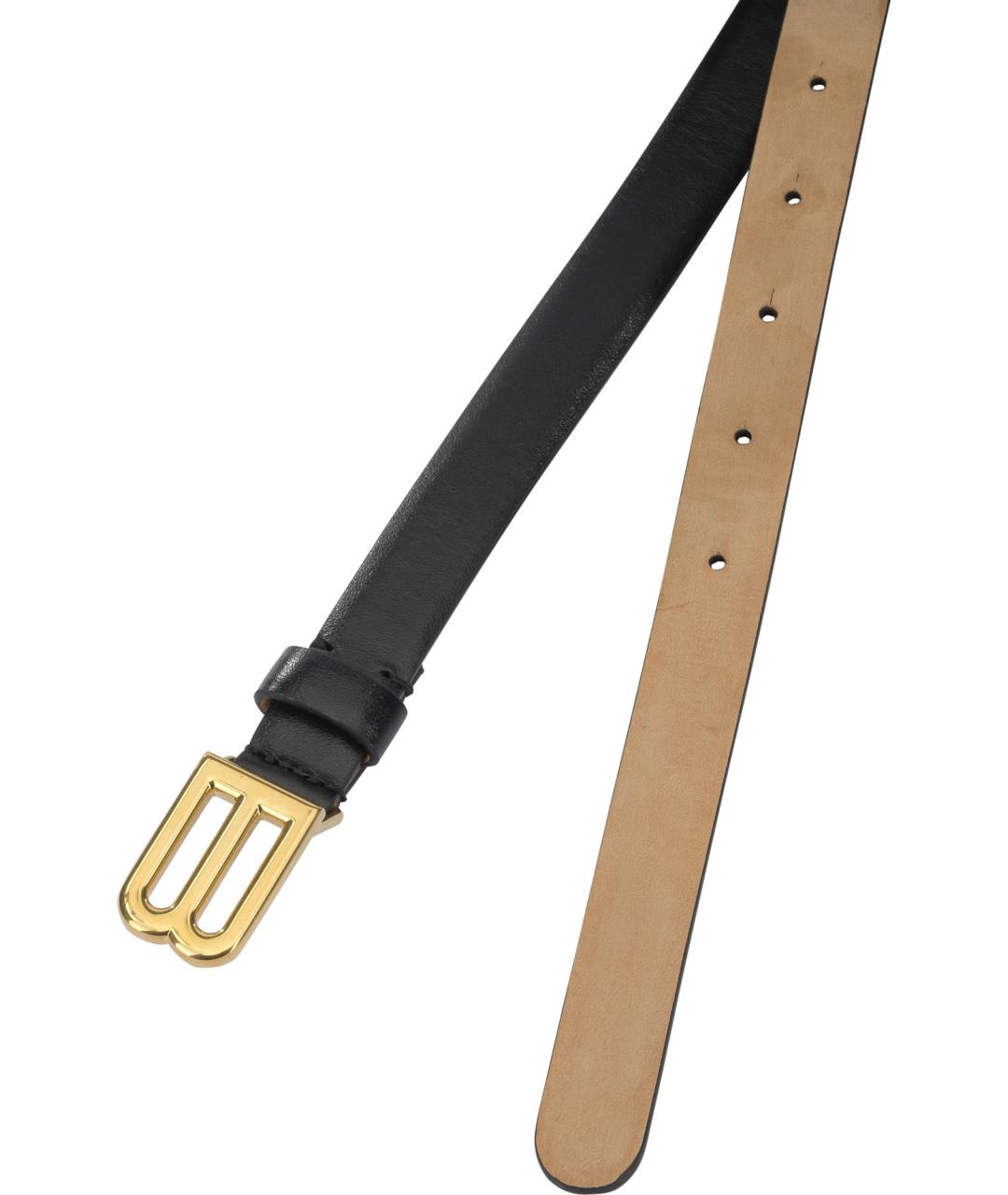 BALENCIAGA Черный кожаный ремень, фото 2