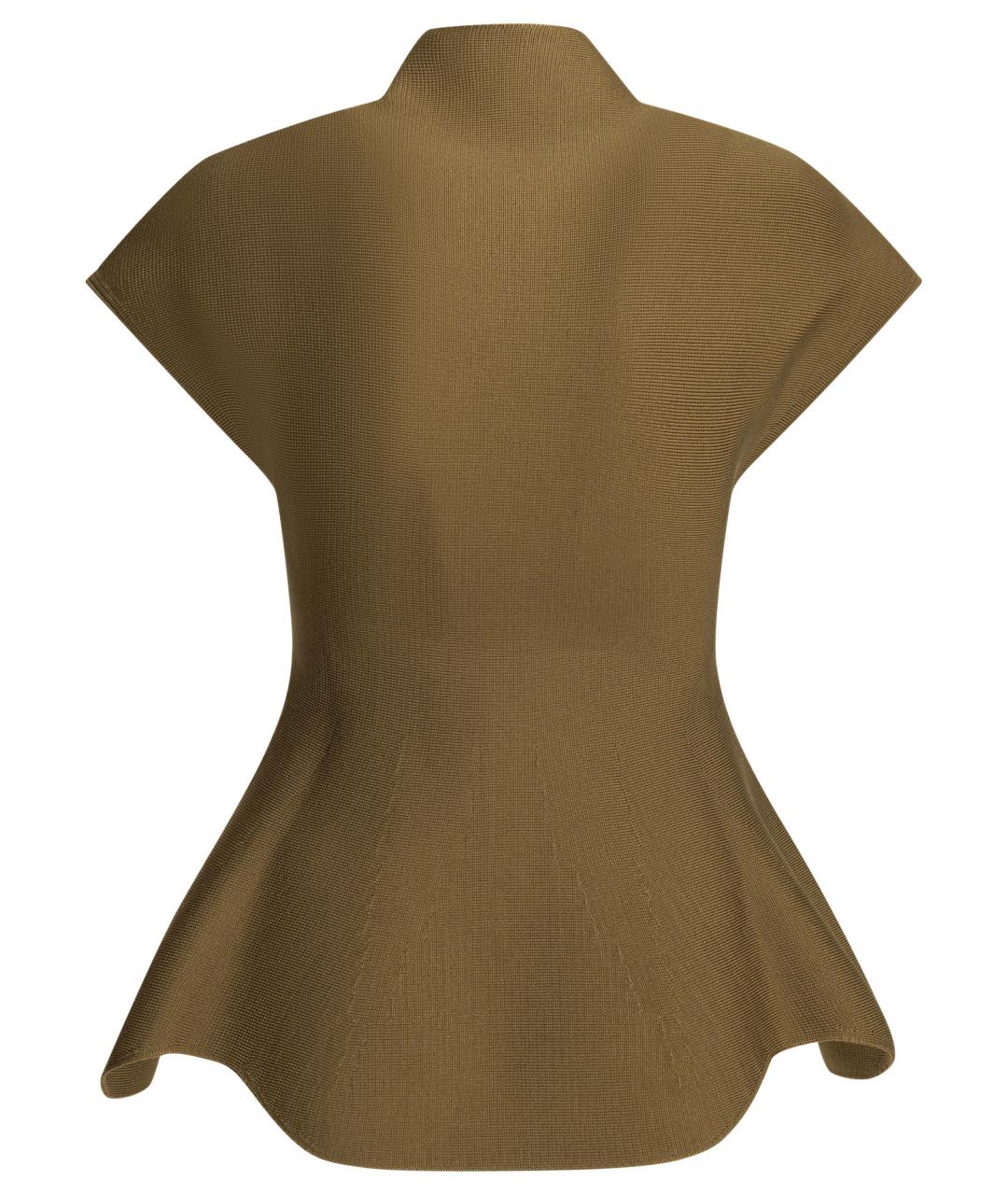 KHAITE Коричневая вискозная футболка, фото 2