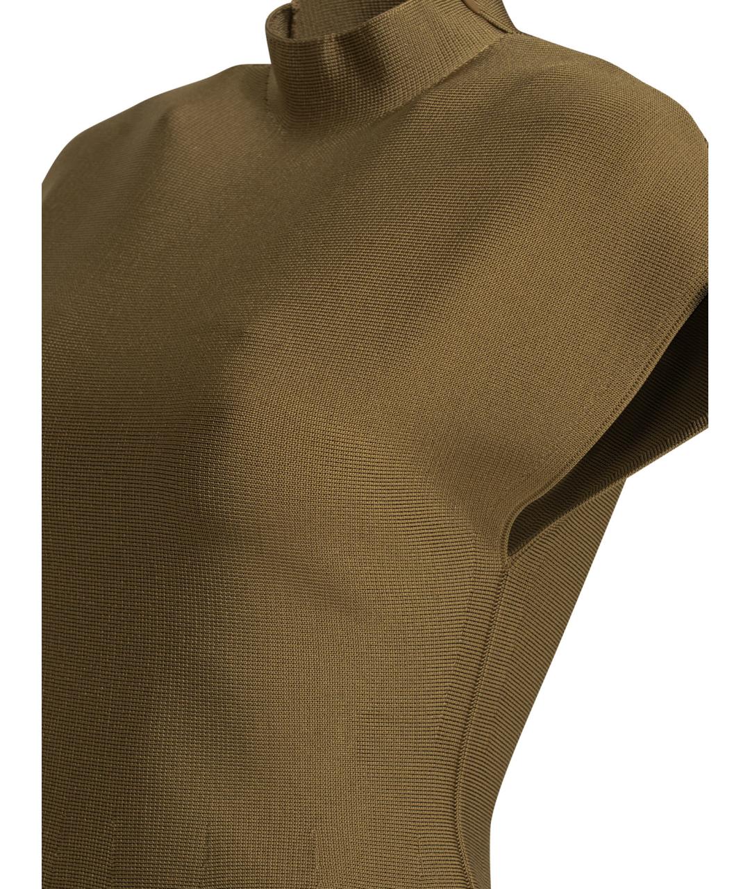 KHAITE Коричневая вискозная футболка, фото 4