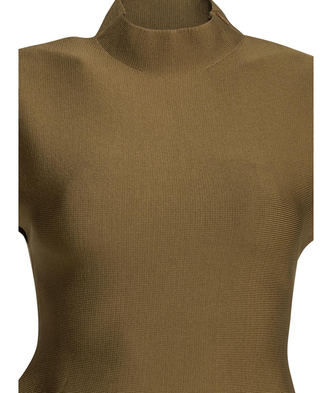 KHAITE Коричневая вискозная футболка, фото 3