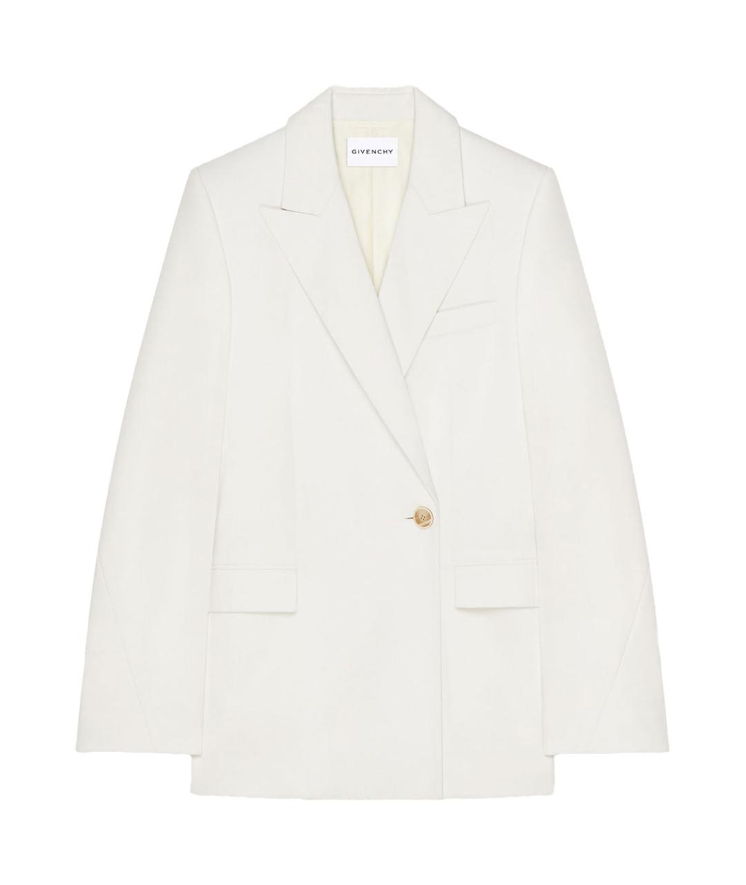 GIVENCHY Белый шерстяной жакет/пиджак, фото 1