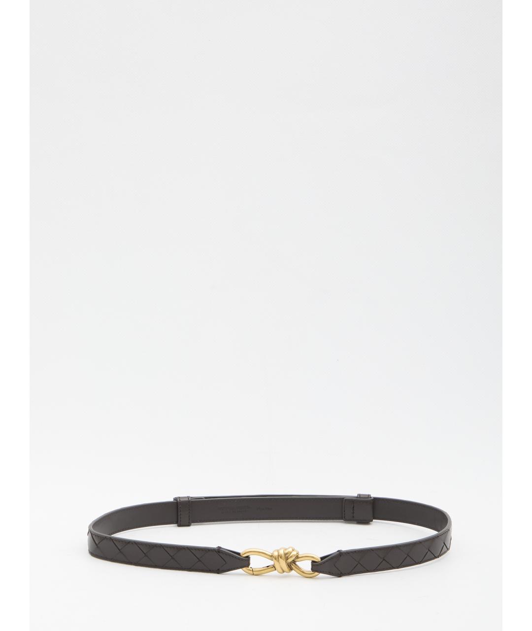 BOTTEGA VENETA Коричневый кожаный ремень, фото 3