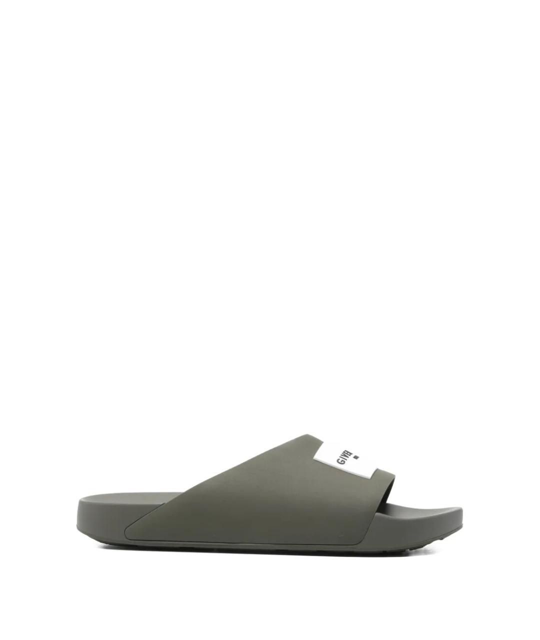 GIVENCHY Зеленые резиновые шлепанцы, фото 1