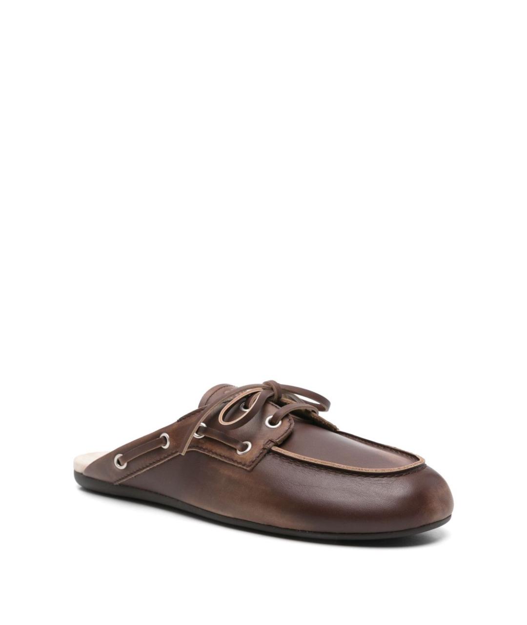 MIU MIU Коричневые кожаные сабо, фото 3