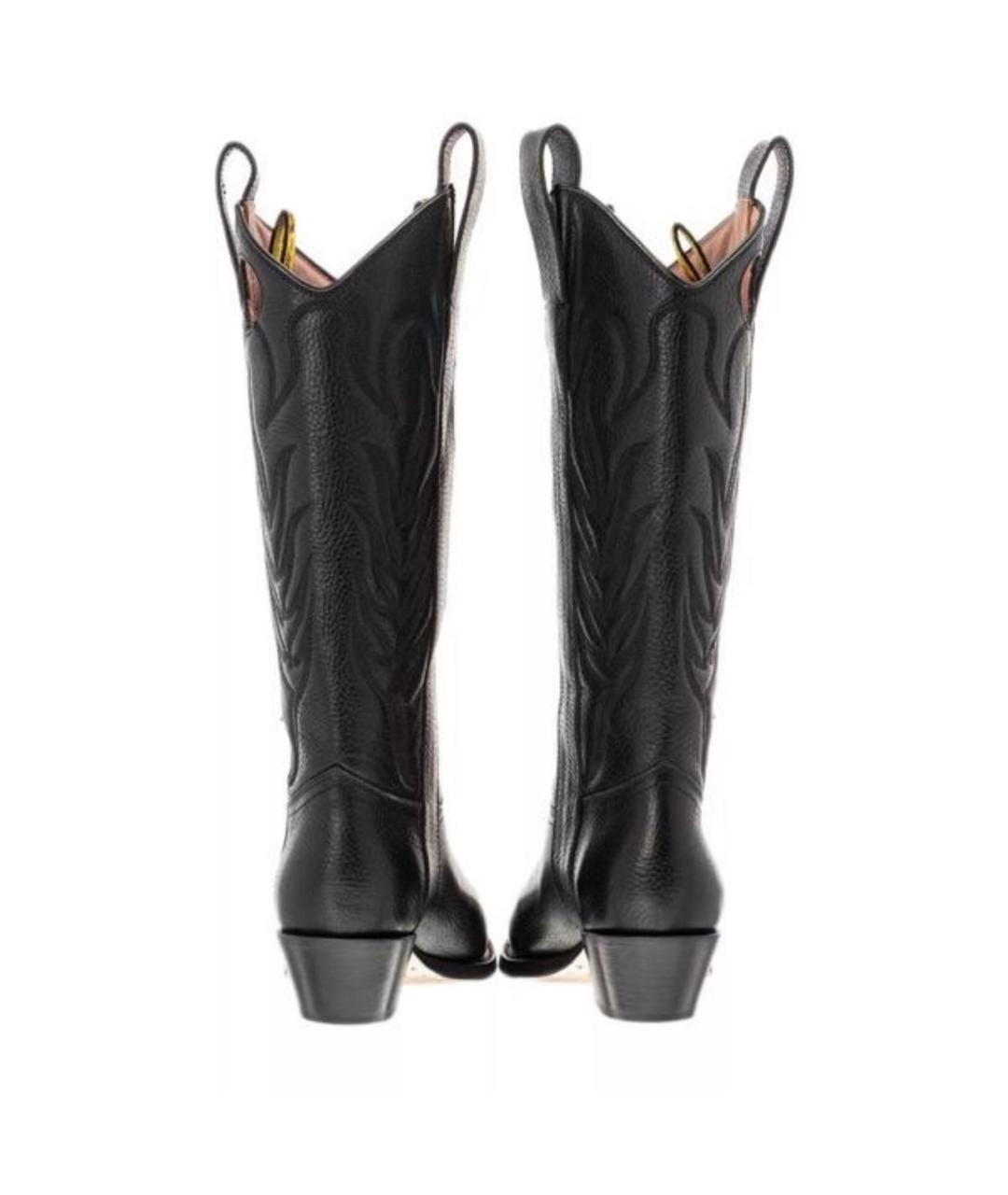 OFF-WHITE Черные кожаные сапоги, фото 4