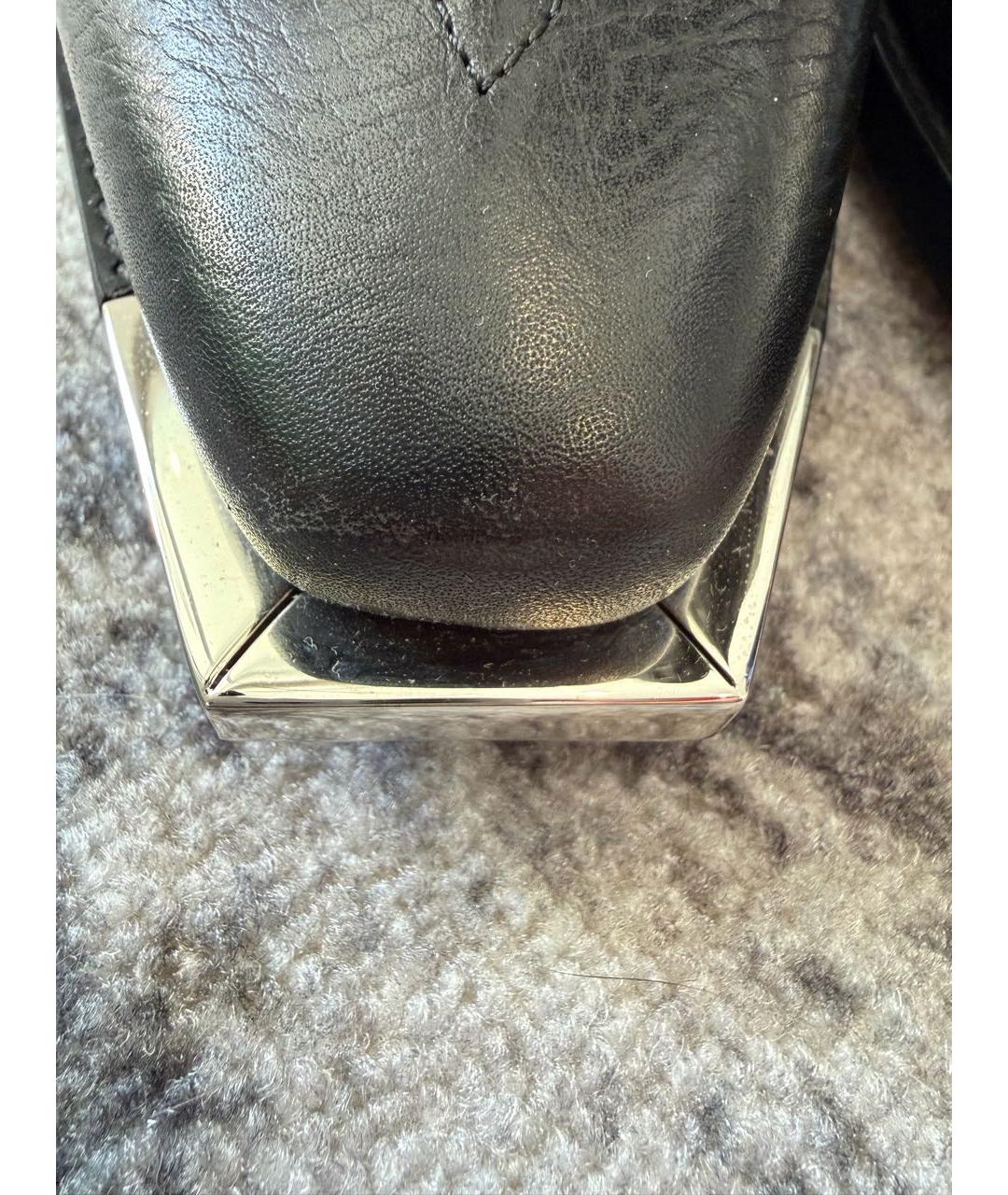 OFF-WHITE Черные кожаные сапоги, фото 3