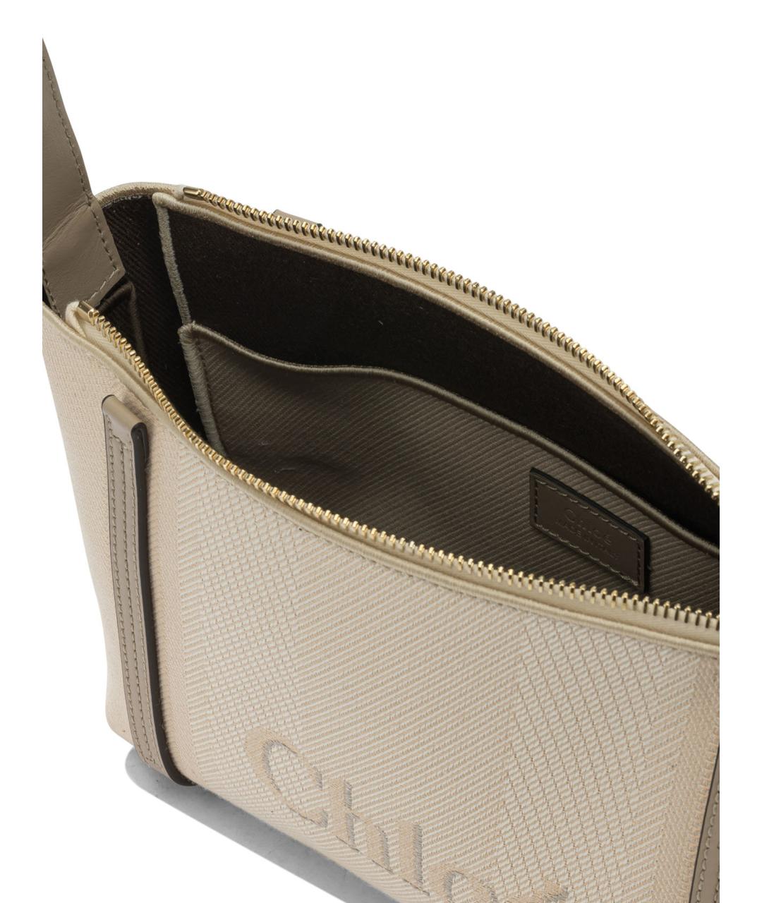 CHLOE Бежевая хлопковая сумка через плечо, фото 5