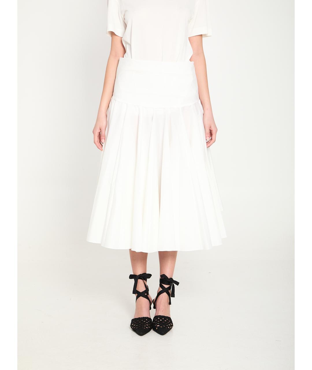 JACQUEMUS Белая хлопковая юбка миди, фото 4